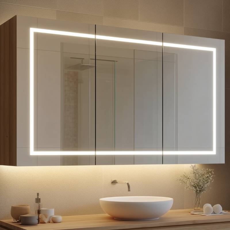 Bad Spiegelschrank mit LED Beleuchtung Lator
